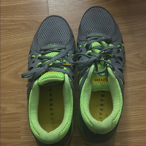 Gray and Neon Green Athletic Shoes - Picture 6 of 11